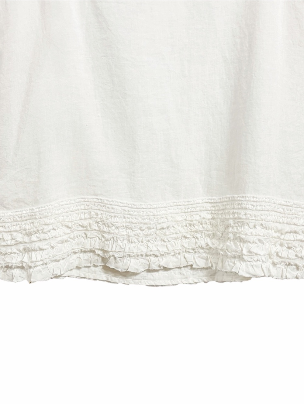 Eileen Fisher Irish Handkerchief Linen Ruffle Skirt M White NWT Quiet Luxury - Picture 3 of 8